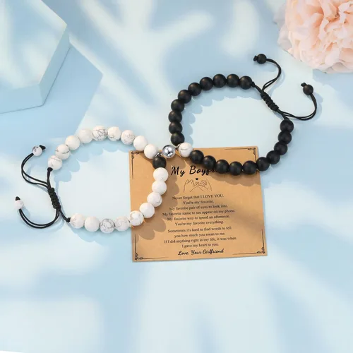 Miniatura 3 de UNGENT THEM I Love You - Pulseras a juego para parejas, regalos para novio, marido, prometido, alma gemela, novia, esposa, día de San Valentín