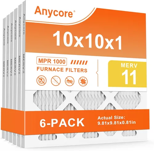 Miniatura 8 de Filtro de aire de 14 x 14 x 1 pulgadas, paquete de 4 filtros de aire plisados MERV 11 HVAC para horno de CA para oficina en casa MPR 1000 FPR 7