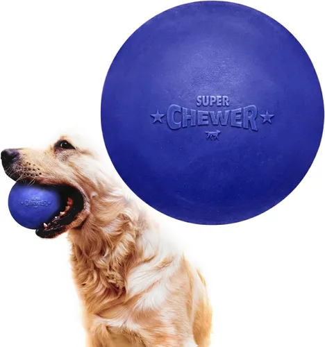 Miniatura 9 de SuperChewer - Pelota de juguete resistente para perros, reemplazo de por vida, goma natural fuerte, gran juguete para buscar perros, juguetes