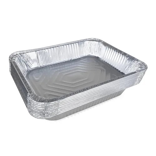 Miniatura 16 de IDL Packaging Sartenes de aluminio de tamaño medio con tapas, tamaño mediano, 13 x 11 x 2 pulgadas (paquete de 10) - Sartén desechable de aluminio