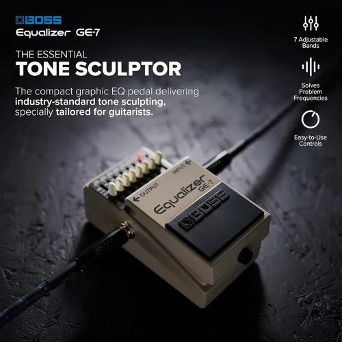 Miniatura 2 de BOSS GE-7 Equalizer Pedal ecualizador gráfico compacto Diseñado para guitarristas 7 bandas de deslizadores de ecualización Frecuencias