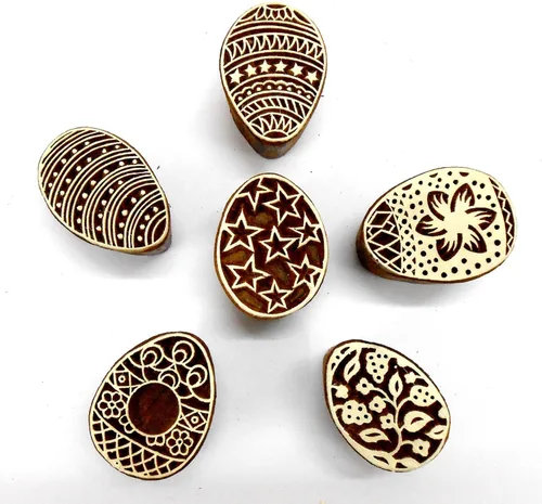 Miniatura 8 de CraftsofIndia® Bloques de madera de animales y pájaros para estampación, impresión en bloques en textiles, manualidades de cerámica, henna, pintura