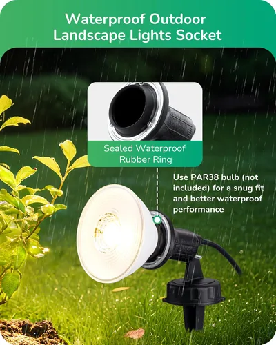 Miniatura 2 de EDISHINE Focos de 120 V para exteriores, luces LED de inundación enchufables, enchufe de luces de paisaje impermeables, cable de 6 pies, base E26