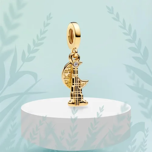 Miniatura 69 de Dijes de plata de ley 925 con diseño de oso dorado para mujer, pulseras y collares, regalos para familiares y amigos, 3 piezas/paquete