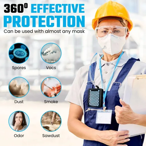 Miniatura 4 de Sistema de aire fresco OFG, respirador reutilizable que proporciona aire filtrado a cualquier máscara, ideal para trabajo con polvo, pintura