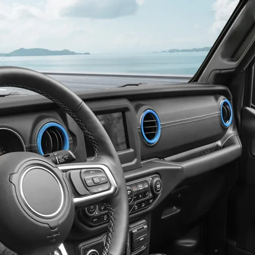Miniatura 7 de RT-TCZ para Cubiertas de Rejillas de Aire del Tablero de Jeep Wrangler JL Vinilo Adhesivo Pegatinas Azul Bebé para Jeep Wrangler JL JLU Gladiator JT
