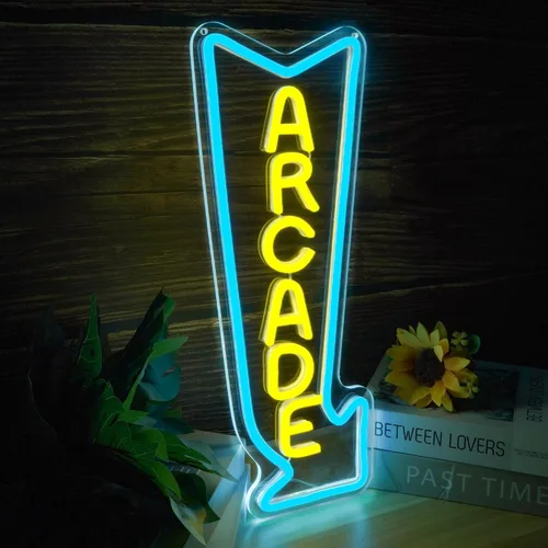 Miniatura 2 de Letrero de neón de arcade, luz LED, regulable, luces de juego para decoración de pared, alimentadas por USB, letrero de neón gaming para salas