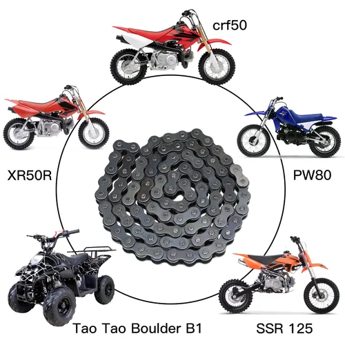Miniatura 3 de YOXUFA 420 cadenas 102 eslabones para CRF50 XR50 PW80 SSR Tao Tao Coolster 110cc 125cc Pit Dirt Bike 4 Wheeler ATV Quad Kazuma Baja Ice Bear Lifan