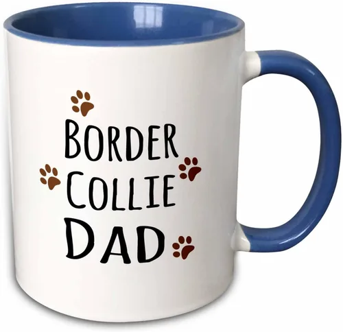 Miniatura 8 de 3dRose Border Collie Dog Dad - Taza de 11 onzas, color negro