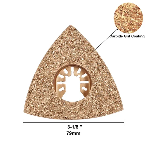 Miniatura 2 de MiraShine Hojas de carburo triangular multiherramienta oscilante para lijar, triturar hormigón, lechada de mortero Thinset adhesivos y madera