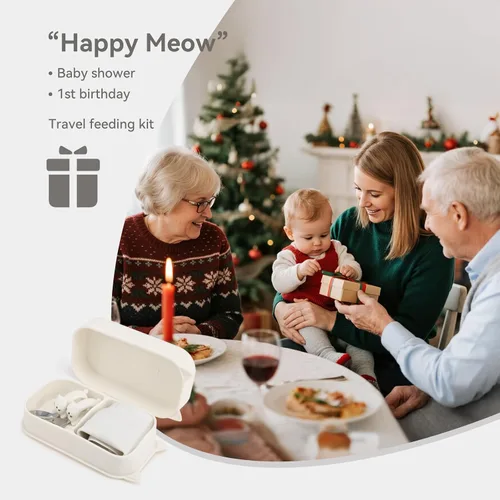 Miniatura 7 de Baby Travel Essentials - Juego de 6 platos para niños pequeños con succión, cuchara y tenedor de acero inoxidable 304, babero plegable de silicona