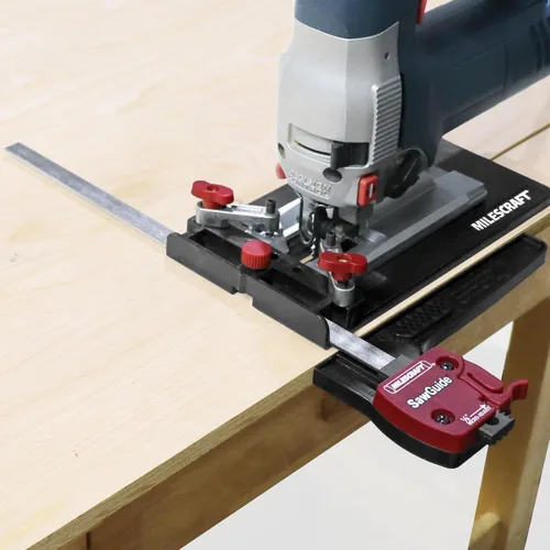 Miniatura 5 de Milescraft 1403 Guía Universal para Sierra para Sierras Circulares y Caladoras, Guía de Corte Recto se Extiende 14 pulgadas, Corta Círculos hasta 24