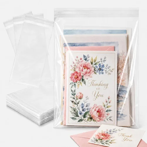 Miniatura 14 de 200 bolsas transparentes de celofán para panadería autosellables de 3x5-1.4 mils de grosor, bolsas pequeñas de plástico adhesivo OPP para galletas
