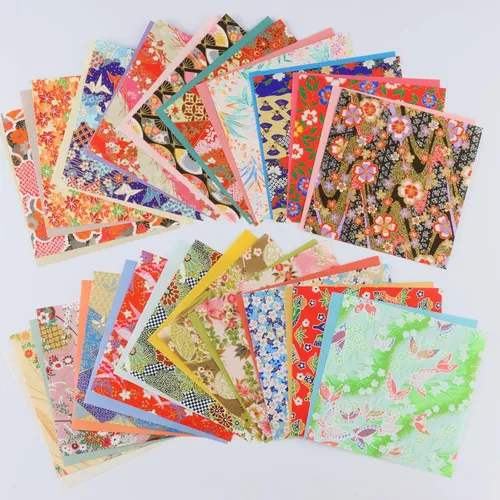 Miniatura 5 de Papel tradicional japonés Mino Washi Chiyogami Washi, colorido papel de origami Yuzen, diseño surtido, 5.9 en 40 hojas