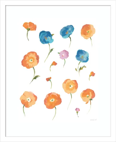 Miniatura 11 de Amanti Art Framed Wall Art Print 24x20 Retro Flowers II by Danhui Nai, Flowers Wall Art, Modern Contemporary Decor, Small Poster Painting Artwork