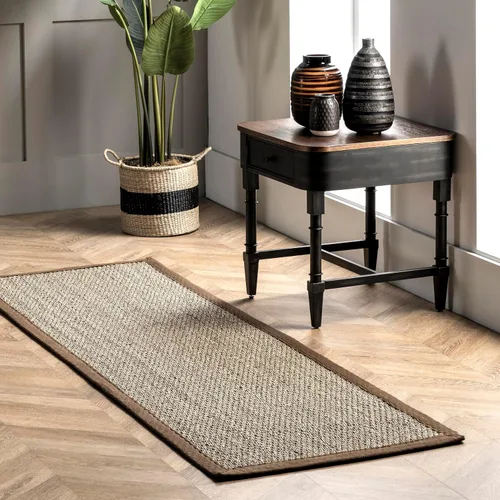 Miniatura 20 de nuLOOM Alfombra de Área Elijah Seagrass de 5 x 8 pies, Beige, Estilo Rústico Sólido, Borde de Algodón, Tejido de Cesta, Fibra Natural, Para Elijah