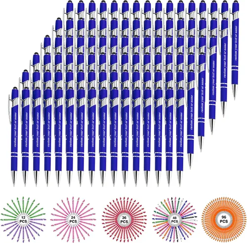 Miniatura 47 de Bolígrafos personalizados con nombre a granel, juego de bolígrafos personalizados, lápiz capacitivo grabado, logotipo, texto, regalo para negocios