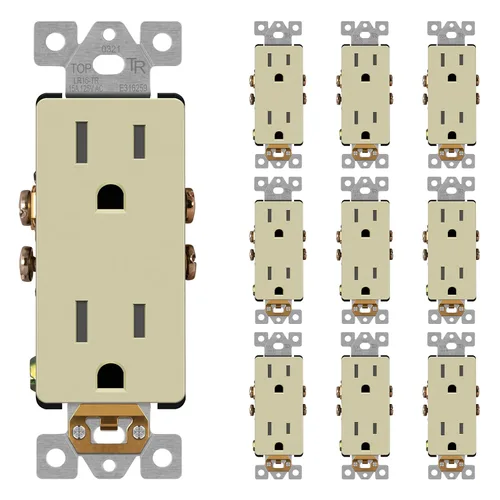 Miniatura 41 de LIDER LR15-TR-GD5P - Receptáculo decorativo mate c/tapa frontal intercambiable, tomacorriente a prueba de manipulaciones/niños, autoconexión a Dorado