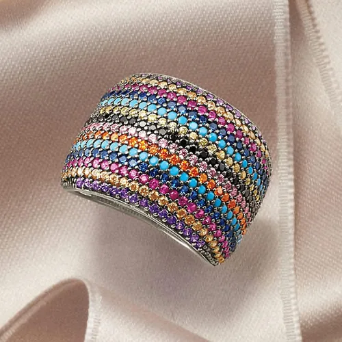 Miniatura 4 de Ross-Simons Multicolored CZ Ring in Sterling Silver