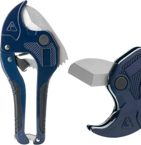 Miniatura 8 de Bates - Cortador de tubería de PVC, corta hasta 1-1/4", herramienta de corte de tubería de PVC de trinquete azul marino, cortadores de tubos de PVC