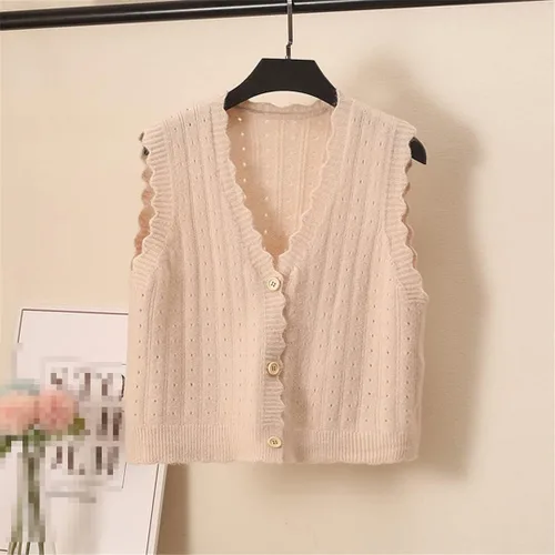 Miniatura 3 de Chalecos de punto con cuello en V para mujer