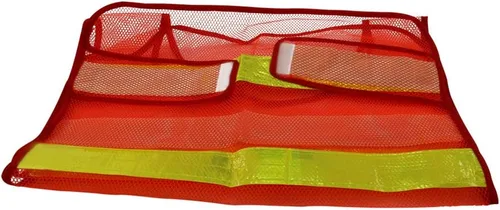 Miniatura 4 de Othmro Chaleco de seguridad de celosía resaltando tira de malla hexagonal roja chalecos de seguridad para hombres y mujeres 3 piezas