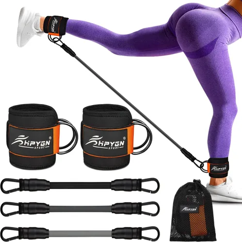 Bandas de resistencia para entrenamiento, bandas de resistencia de tobillo, bandas de terapia física para entrenamiento de fuerza, yoga, pilates,