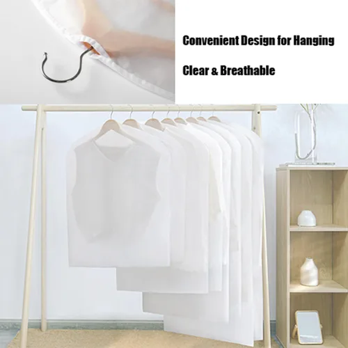 Miniatura 6 de LeLehome Juego de 5 bolsas transparentes para ropa, 24 x 32 pulgadas, a prueba de polvo, lavables, transparentes, para trajes de viaje, organizador