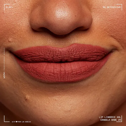 Miniatura 5 de NYX PROFESSIONAL MAKEUP Lip Lingerie XXL Lápiz Labial Líquido Mate - Candela Babe (Warm Rose Nude)