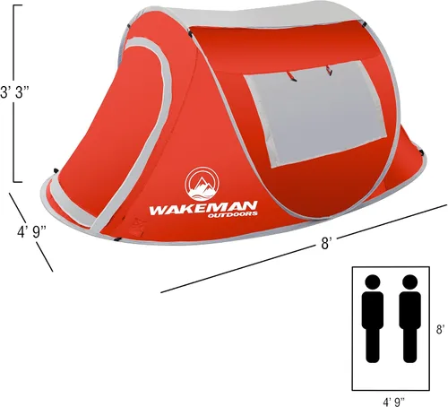 Miniatura 2 de Wakeman Outdoors - Tienda de campaña para 6 personas, resistente al agua, con mosca de lluvia extraíble y bolsa de transporte, tienda de campaña