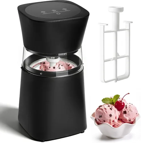 KITOART Máquina para hacer helados, mini máquina eléctrica de alta calidad para helados, sorbetes y yogur congelado, funcionamiento de bajo ruido,