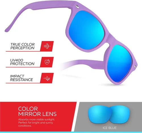 Miniatura 219 de Retro Rewind Lentes de sol para niños y niñas de 3 a 12 años, inastillables, UV400, lentes de sol para niños pequeños
