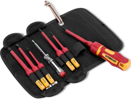 Juego de destornilladores aislados de 1000 V con bolsa, 8 herramientas de reparación de destornilladores eléctricos, Phillips intercambiables/punta