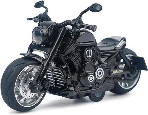 Ming You Juguetes de motocicleta de tracción hacia atrás, motocicleta de juguete con luz intermitente y sonidos para niños mayores de 3 años,