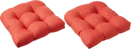 Miniatura 13 de Pillow Perfect 550435 - Cojines de asiento acolchados para exteriores/interiores Fresco (respaldo redondo), 19 x 19 pulgadas, amarillo, 2