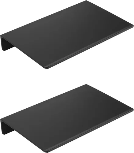 Miniatura 25 de JOOM Estante de pared de metal, flotante, 12" negro, pequeño, estantes de exhibición para almacenamiento (negro, 12 pulgadas)