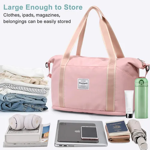 Miniatura 2 de DMLuna Bolsa de viaje de viaje, bolsa de gimnasio deportiva, bolsa de hombro para mujeres y hombres, bolsa de hospital, bolsa de lona expandible