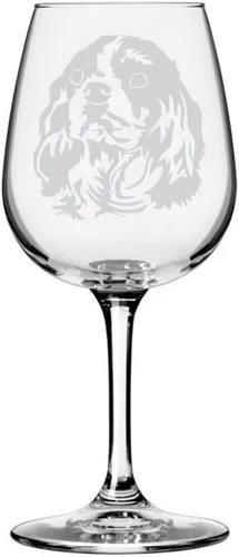 Miniatura 497 de Copa de vino de 12.75 onzas con diseño de perro grabado