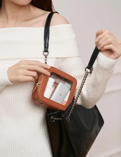 Miniatura 3 de Bolsa de maquillaje transparente Popvibe, estuche de cosméticos de viaje con cremallera, bolsa de aseo transparente con cremallera, organizador