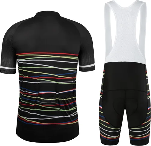 Miniatura 2 de Coconut Ropamo CR Men's Cycling Jersey Set Road Bike Jersey Zipper Pocket Bib Shorts with 4D Padded Cycling Clothing Set