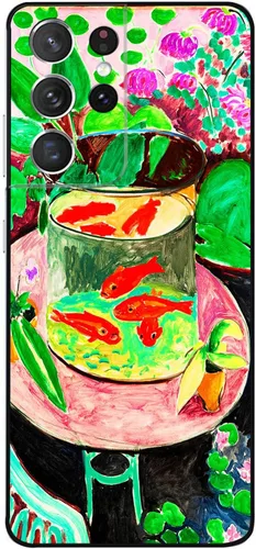 Miniatura 74 de Berkin Arts Funda compatible con Samsung Galaxy S22 Ultra, funda de silicona Art Nouveau Floral Flower (Clematis by Alphonse Mucha)