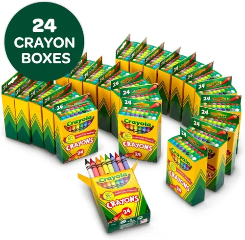 Miniatura 3 de Crayola Crayones a granel (paquete de 24), suministros para libros para colorear, crayones preafilados para niños, rellenos para calcetines