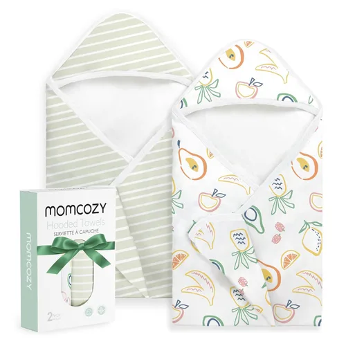 Miniatura 14 de Momcozy Toalla de bebé con capucha, ultra suave y absorbente, juego de toallas de baño grandes para mayor comodidad y suavidad en la piel del bebé