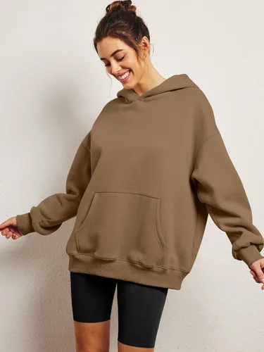 Miniatura 50 de AUTOMET Sudaderas de gran tamaño con capucha de forro polar para mujer, camisas de manga larga, sudaderas con bolsillo para otoño 2025