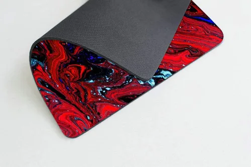 Miniatura 3 de Alfombrilla de ratón de mármol rojo magma personalizada Alfombrilla de ratón con base de goma antideslizante Alfombrillas para ratón para Mármol