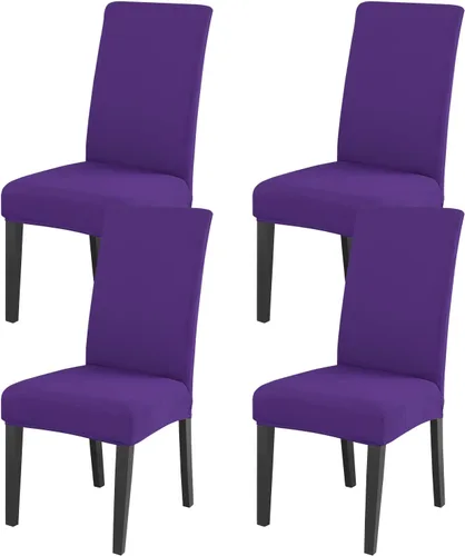 Miniatura 137 de JQinHome Juego de 8 fundas para sillas de comedor, fundas de alta elasticidad extraíbles y lavables, fundas protectoras de asiento para silla