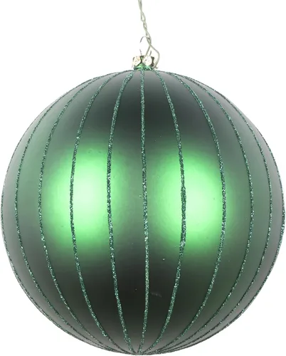 Miniatura 55 de Vickerman Adorno navideño de bola de avena mate con purpurina de 5 pulgadas. Incluye 4 piezas por bolsa.