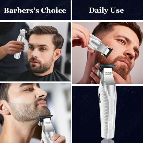 Miniatura 7 de KEMEI 3023-702 - Cortadora de pelo y barba para hombres, 9000 RPM sin huecos para barberos con cuerpo de metal completo, cortapelos profesional
