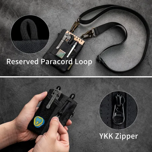Miniatura 4 de VIPERADE VE18-S Bolsa pequeña EDC, organizador de bolsillo EDC mini para hombres, organizador de bolsillo EDC, bolsa multiherramienta con 3 ranuras