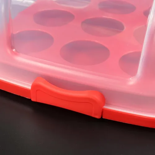 Miniatura 3 de Transportador 2en1 para magdalenas y pasteles con tapa, soporte rectangular para tartas, contenedor de almacenamiento portátil grande para guardar